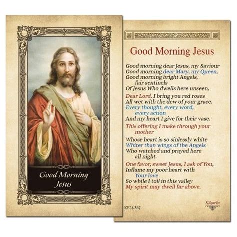 Holy Cards Holy Cards Good Morning Prayer Catholic Prayers