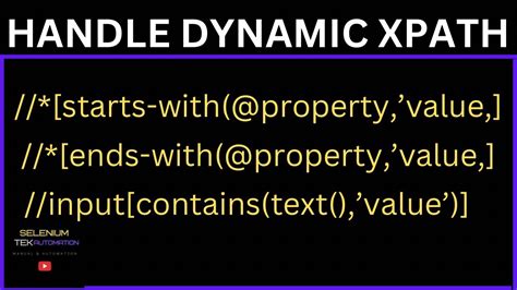 Starts With XPath In Selenium How To Handle Dynamic Xpaths In