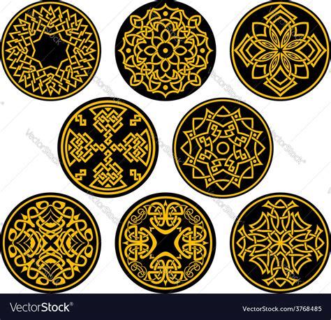 Decorative Round Intricate Patterns Royalty Free Vector