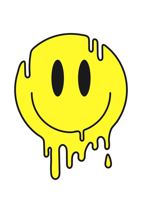 Dripping Smiley In 2023 Happy Face Drawing Face Line Drawing Embroidered Canvas Art