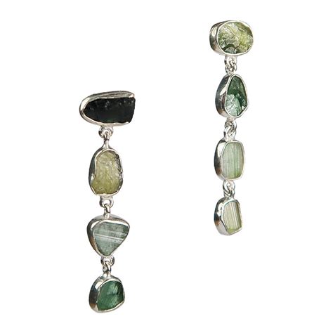 Green Tourmaline Stud Earrings Silver Sushilla Jewellery