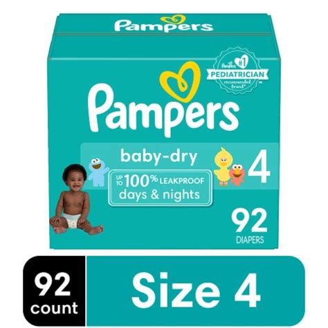 Pampers Baby Dry Baby Diapers Size 4 22 37 Lbs 92 Count Jay C Food