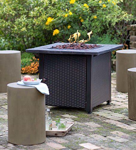 Wicker Propane Gas Fire Pit 762cm Sq X 6096cm H from Plow & Hearth at the Garden incinerators ...