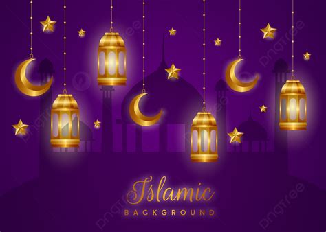 Background Latar Belakang Islam Dengan Elemen Lentera Lampu Masjid