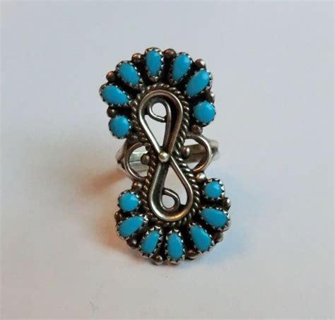Navajo Sterling Silver Turquoise Ring Silversmith Larry Moses Begay