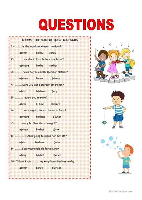 Question Words English Esl Worksheets For Distance Learning And