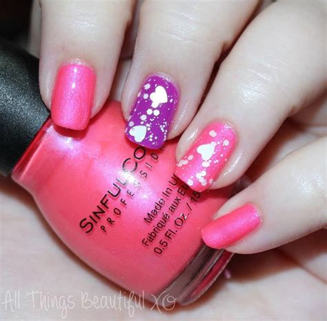 Sinful Colors Valentines Day Manicure With Hearts Swatches And Review