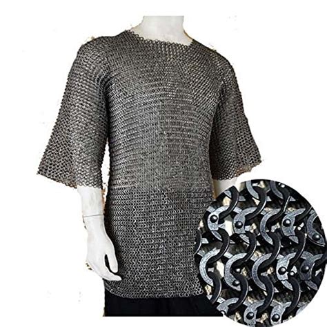 Chain Mail Shirt Armor 10 Mm Flat Riveted With Washer Medieval Armour