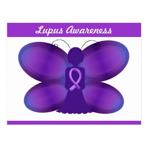 Lupus Awareness Purple Fairy Butterfly Postcard Zazzle