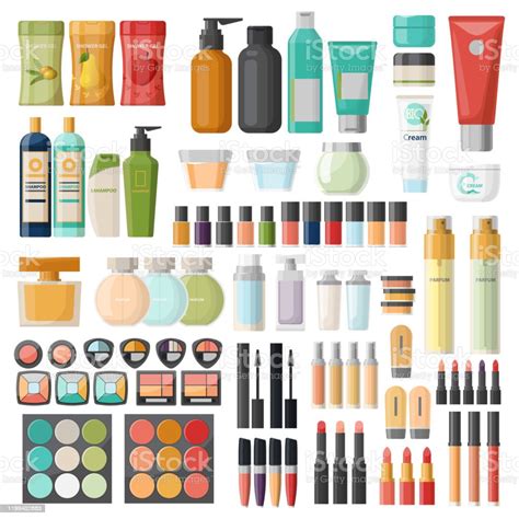 Set Of Isolated Cosmetic Hygiene Items Skincare Stock Illustration ...