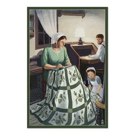 Amish Quiltmaking Scene 20x30 Premium 1000 Piece Jigsaw Puzzle Made