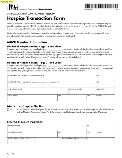 Form Dhs 2868 Eng Download Fillable Pdf Or Fill Online Hospice