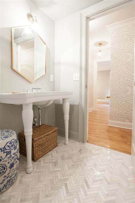It also gives you a blank canvas for the rest of the decor. Double Parisian Pedestal Sink Design Ideas