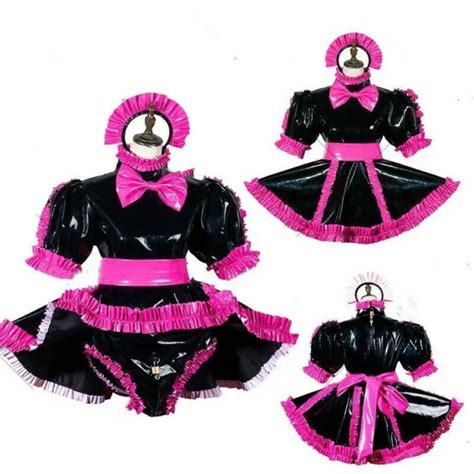French Sissy Maid Sexy Girl Lockable Long Pvc Dress Cosplay Costume Tailor Made £77 47 Picclick Uk