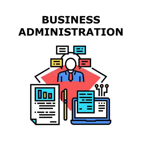 Business Administration Concept Color Illustration Stock Vector