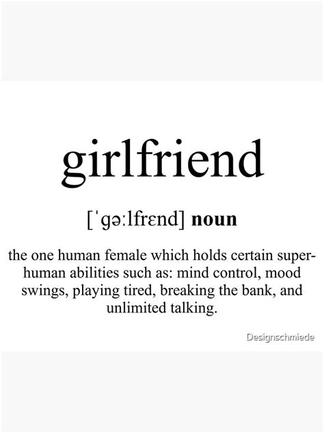 Girlfriend Definition Dictionary Collection Poster By Designschmiede Redbubble