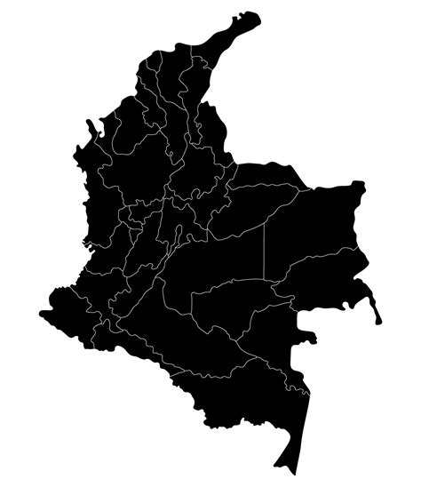 Colombia Map Map Of Colombia In Administrative Provinces In Black