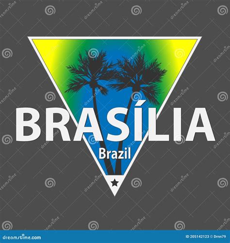 Bras Lia Brazilian City Vector Tee Logo Poster Design Stock Vector Illustration Of Brazil