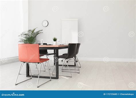 Simple Office Interior With Table And Chairs Stock Image Image Of