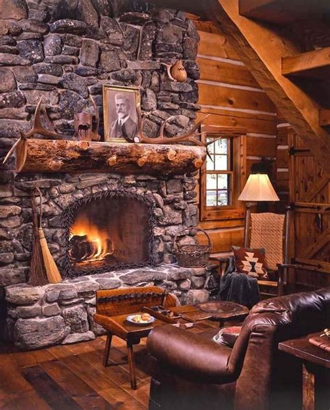 The log cabin vacation rentals vary in sizes, but all share a unique rustic charm you fortunately for potential guests, our log cabin vacation rentals on whidbey island make. Log cabin fireplace | Rustic Fireplace Designs | Pinterest ...