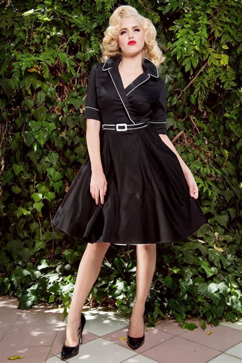 50s deadly dames haunted housewife swing dress in black