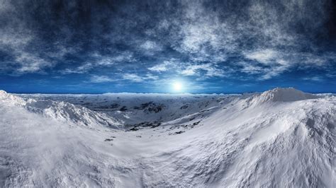 Download 1366x768 Wallpaper Tundra Arctic Mountains Winter Sunny