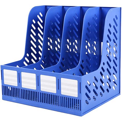 Desk File Organizersturdy Magazine File Holder 4 Sections Plastic