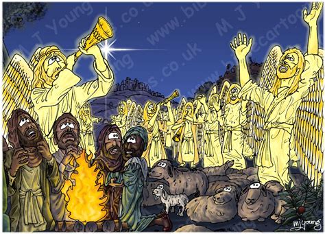 Luke 02 Nativity Set02 Scene 05 Heavenly Worship Bible Cartoons