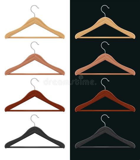 Wooden Coat Hanger For Clothes Vector Illustration Stock Vector