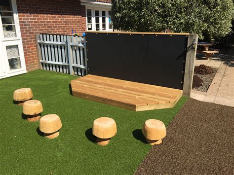Playground Stage And Seating Chalkboard Backdrop Creative Play