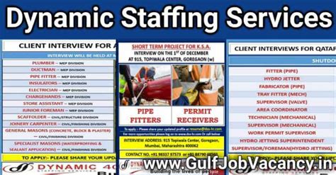 Dynamic Staffing Services Jobs Large Vacancies