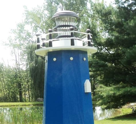 Lighthouse Well Pump Cover Lawn Solar Light Yard 48 Inch Wood Etsy