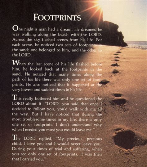 Footprints In The Sand Poem Printable Martin Printable Calendars