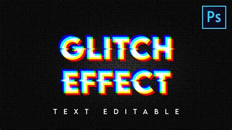 Download Glitch Text Animation Effect Psd Template Photoshop Tutorial