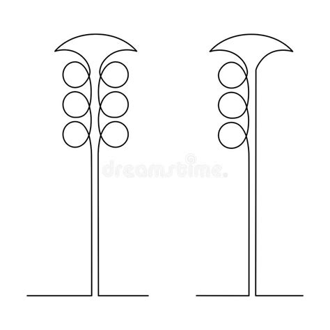 Traffic Light Traffic Control Device Continuous Line Drawing Stock