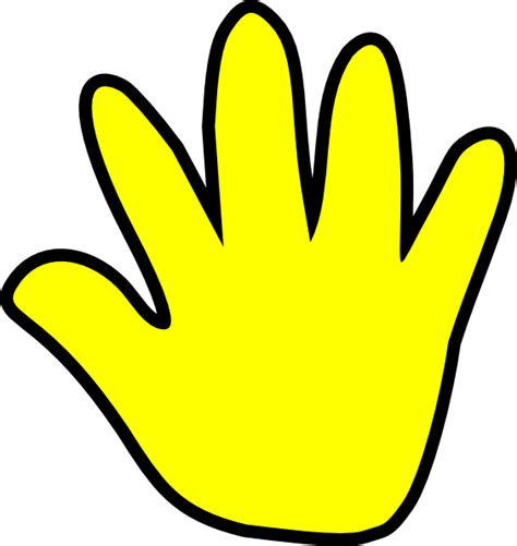 Child Handprint Yellow Clip Art At Vector Clip Art Online