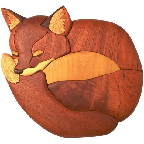 Fox Cub Intarsia Pattern 1 Fantastic Woodworking