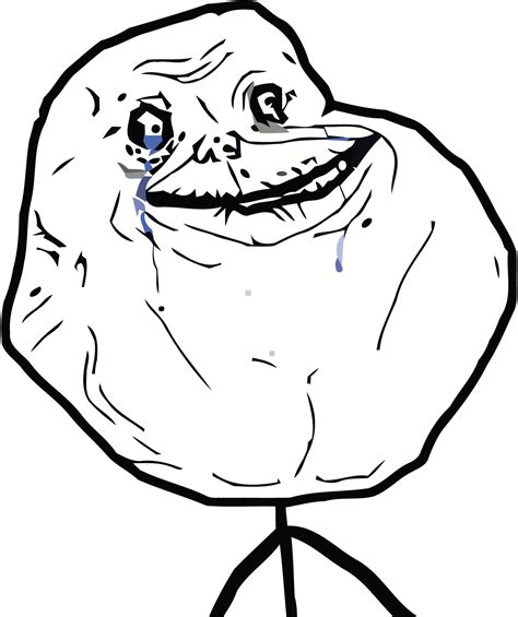 Forever Alone Face Meme On All The Rage Faces Clipart Best Clipart