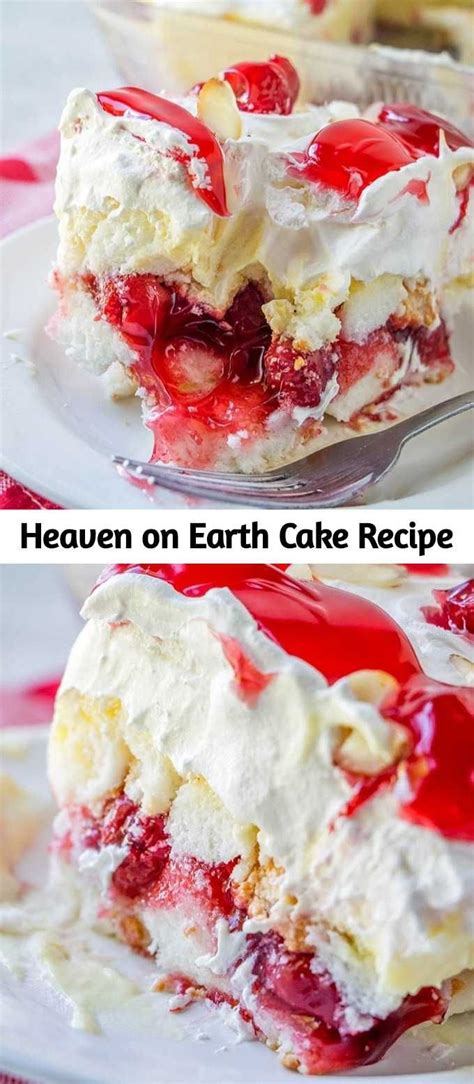 Delicious layers of angel cake, sour cream pudding, the deliciousness of a cherry pie filling, a creamy whipped topping, and toasted almonds. Heaven on Earth Cake Recipe - Mom Secret Ingredients ...
