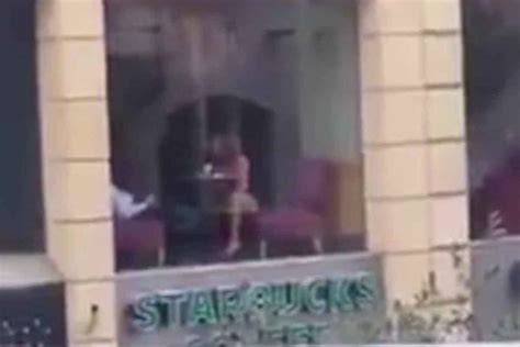 Woman Captured On Camera Pleasuring Herself While Sat In Starbucks With