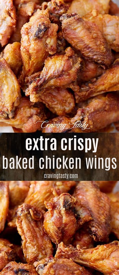 Remove from the oven and let cool completely. Super crispy baked chicken wings. The secret is to use ...