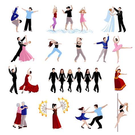 Dancing People Icons Set 478293 Vector Art At Vecteezy