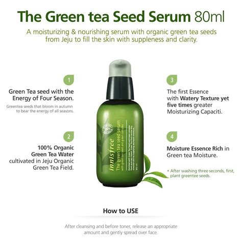 Review Innisfree Green Tea Seed Serum Organic Green Tea Skincare Products Photography Green Tea