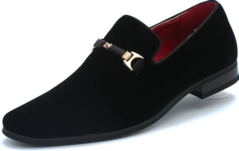 Buy Mens Black Suede Loafers Dress Shoes Slip On Formal Casual Golden