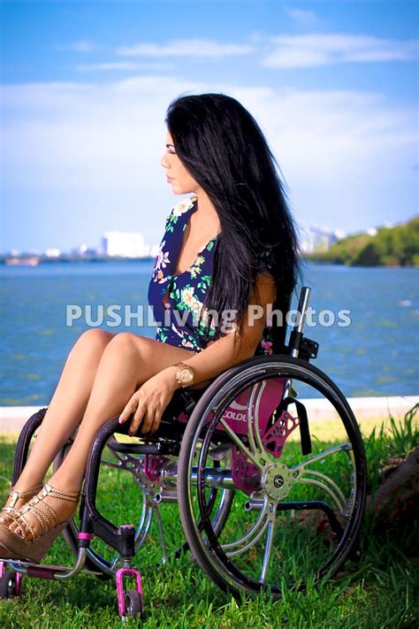 Young Woman In A Wheelchair In A Coastal Park Wheelchair Fashion