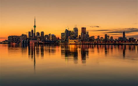Hd Wallpaper Canada Ontario Toronto City Buildings Sky Lights
