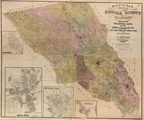 Official Map Of Sonoma County California Compiled From The Official