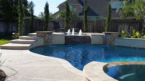 Fountain Stacked Stone Water Wall And Sheer Descents Houston Pools