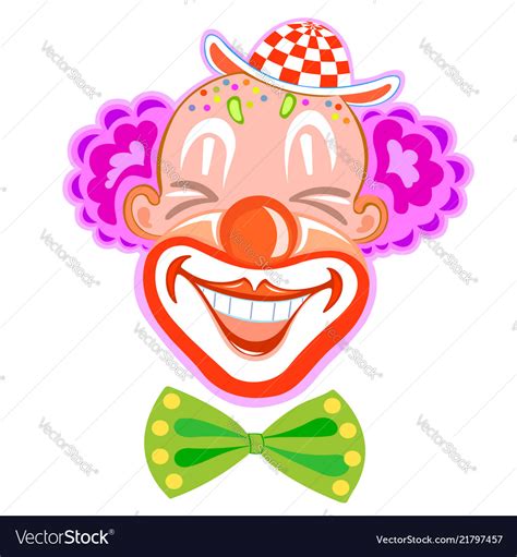 Circus Smiling Clown With Purple Hair Royalty Free Vector