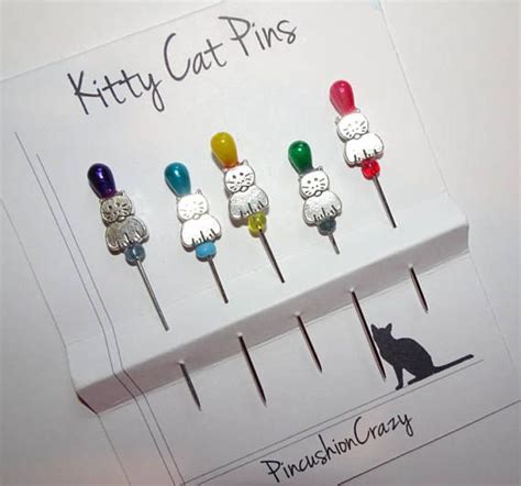 Beaded Cat Pins Decorative Sewing Pins Kitty Cat Pins Etsy Pin